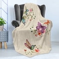 thumbnail image 4 of Butterfly Soft Flannel Fleece Throw Blanket, Springtime Flying Moths on Vintage Style Background Wings Transformation, Cozy Plush for Indoor and Outdoor Use, 70" x 90", Multicolor, by Ambesonne, 4 of 5