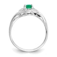 thumbnail image 2 of Auriga Fine Jewelry 14K White Gold Emerald and Diamond Ring for Women Size 7, 2 of 6