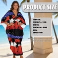 thumbnail image 5 of XYZCANDO Kaftan Dresses Plus Size Swimsuit Coverup Summer Bathing Suit Caftan Loungewear Beach Dress Bikini Cover Up Oversized Beach Robe Hawaiian Dresses Flowy Resort Wear, Coconut Tree US Flag, 5 of 7