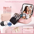 thumbnail image 4 of Cosmetiquera para Maquillaje, Estuche de Maquillaje con Espejo LED Desmontable, Puff para Polvo,Neceser Pequeño de Maquillaje,Juego de Brochas de Maquillaje,Cosmetiquera de Viaje, Bolso Portátil, 4 of 7