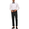 thumbnail image 2 of Lars Amadeus Men's Cropped Dress Pant Flat Front Solid Color Business Trousers, 2 of 5