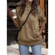 thumbnail image 5 of Sudadera Informal de Larga para Mujer, Cuello Alto, Botones y Cordón Ajustable Marrón L, 5 of 10