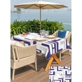 thumbnail image 5 of Outdoor Tablecloth with Umbrella Hole for Patio/Picnic/Party/Camping, Modern Geometric Blue Waterproof Table Cloth Rectangle Table Cover Washable, Abstract Minimalist Artwork Lines (60"x 120"), 5 of 8