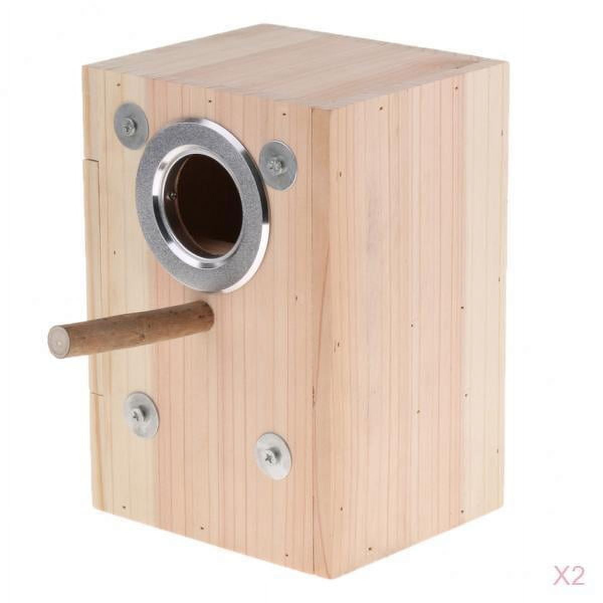 Fzaqwen 2x Parakeet Nest Box Birdhouse Birds Breeding Box House Aviary Cage for Parakeet Budgie Cockatiel Finch, Small Single Door