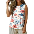thumbnail image 5 of Lpmadey Women's 4th of July American Flag Tank Top, Butterfly Cross Print Sleeveless Blouse, Loose Pleated Casual Summer Top, 5 of 5
