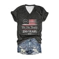 thumbnail image 4 of CUSTG Women T-Shirts Anniversary Commemorative T Shirt Tee Classic Print V Neck 1776-2026 Celebrate America's 250th Anniversary Stylish Tops, 4 of 4