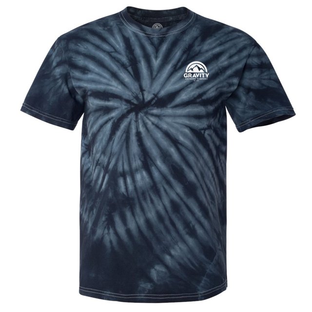Camiseta Logotipo de Gravity Outdoor Co. Hombre Tie-Dye Small T-Shirt - Logo blanco - Negro - Pequeño Gravity Outdoor Co. Camiseta de manga corta