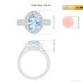 thumbnail image 5 of ANGARA Natural Oval 2.2 ct Aquamarine Split Shank Halo Ring with Diamonds in 14K White Gold for Women (Size-10x8mm) | March Birthstone, Anniversary, Jewelry Gift for Women | Natural Aquamarine Ring, 5 of 10