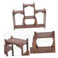 thumbnail image 4 of OULII Curio Display Rack Small Display Rack Brown Wood 1Pcs Home Decoration Restaurant, 4 of 8