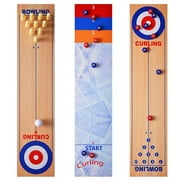 3 in 1 Table Curling Game Bowling Shuffleboard Table Set Family Games for Home Party Gift For Children and Adults