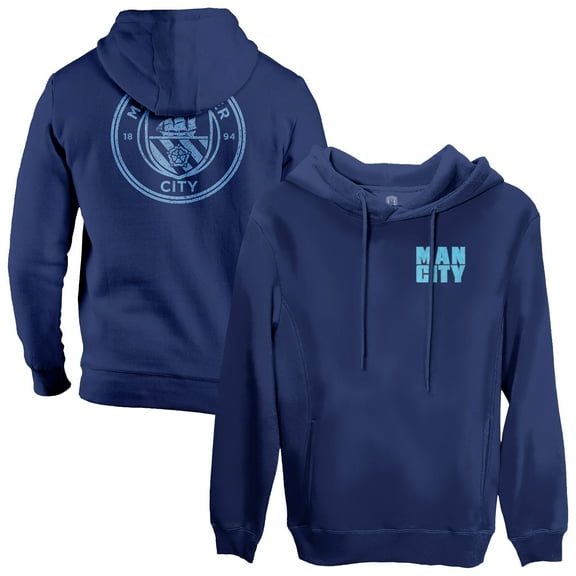 Men's 1863FC  Navy Manchester City Wordmark Fleece Pullover Hoodie