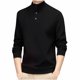 thumbnail image 4 of Blusa y camisa de manga larga con cuello alto para hombre, informal, de color liso, con botones, cuello alto, capa inferior, abrigo de poliéster de manga larga para hombre, 4 of 4