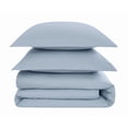 thumbnail image 5 of Brooklyn Loom Classic Cotton 200 Thread Count Solid 100% Cotton Percale 3-Piece Full/Queen Duvet Set in Sky Blue, Cotton , Adult, All Season, OEKO-TEX Certified, 5 of 10