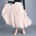 thumbnail image 4 of Women's High-Waist A-Line Maxi Skirt with Pleats in Solid Color Casual Chiffon, 4 of 7