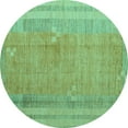 thumbnail image 1 of Ahgly Company Indoor Round Abstract Turquoise Blue Modern Area Rugs, 4' Round, 1 of 4