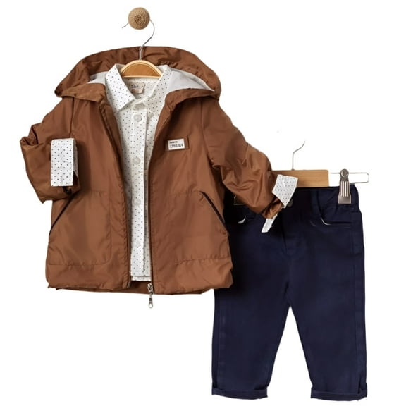 Little Boy 3 Piece Jacket, Pants & Button Up Long-Sleeve Shirt Set - Great Birthday Gift for Toddler