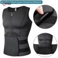 thumbnail image 4 of Qtree Men Body Shaper Waist Trainer Vest Slimming Sauna Sweat Jacket Compression Shapewear Fat Burner Workout Belly Trimmer Tops, 4 of 5