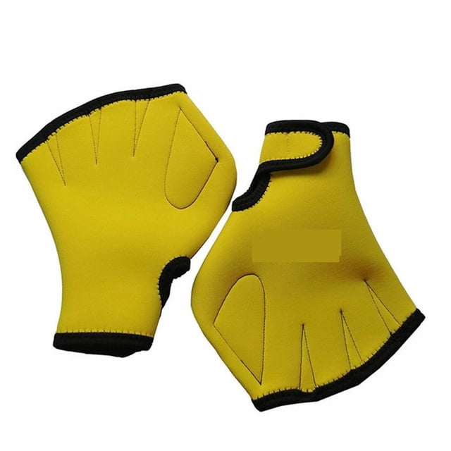 Gants de Natation Sans Doigts en Toile Accessoires de Plongée Paddles Résistantes à l'Eau, Unisexe
