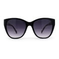 thumbnail image 3 of Timeless Classic Slick Oversize Cat Eye Mod Chic Plastic Sunglasses Black Flower Smoke, 3 of 4