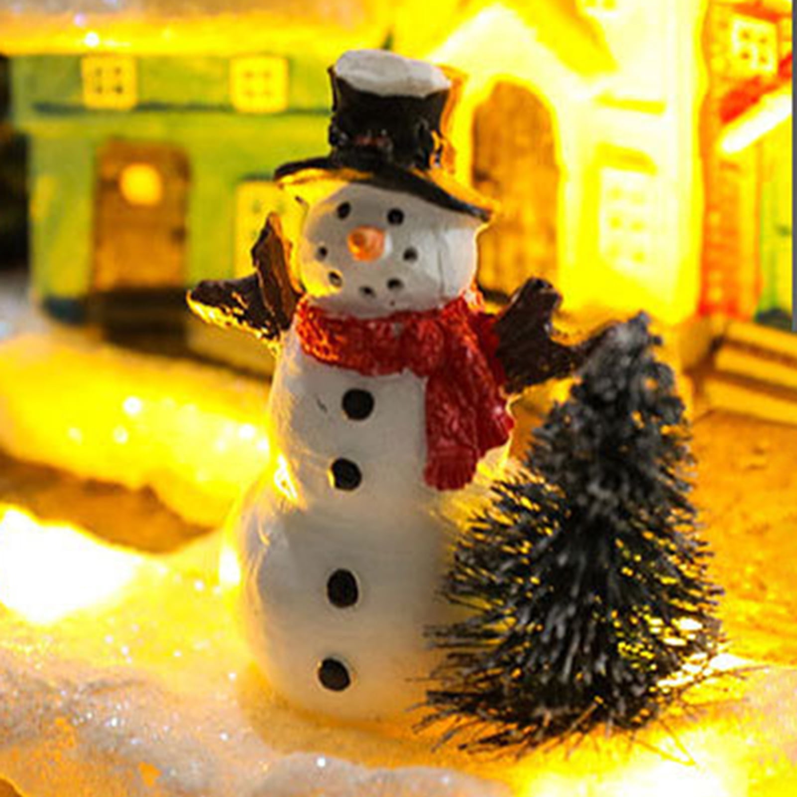 Ceramic Christmas Village Houses With Warm LED Lights - Holiday Home Decorations