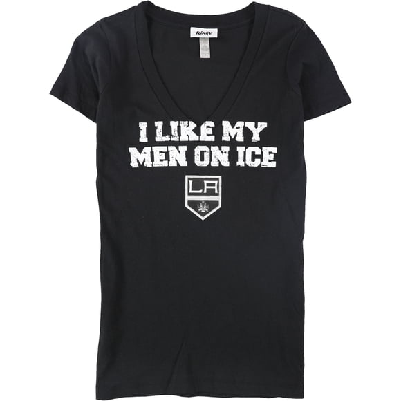 Rinky - Camiseta gráfica para mujer I Like My Men On Ice, color negro, pequeña