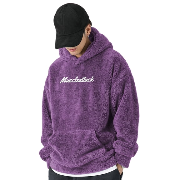 Men's Embroidered Lettering Hoodie Casual Pullover Sweatshirt For Athletic Streetwear Comfort Fit Oversized Pullover Long Sleeve Crewneck Casual Tops
