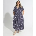 thumbnail image 4 of CASSIE LIZ Plus Size Dresses 3X Summer Midi Womens Sun Dresses Purple White Star Boho Beach Short Sleeve V Neck Loose Fit Spring Party Dresses with Pocket 3XL 22W 24W, 4 of 8