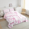 thumbnail image 2 of jejeloiu Cute Bowknot Bow Full Size Comforter Sets,Cartoon Halloween Ghost Bedding Comforter Set,Pink White Ombre Bedding Sets For Girls,Super Cozy Bedroom Decor Reversible,3-Piece, 2 of 7