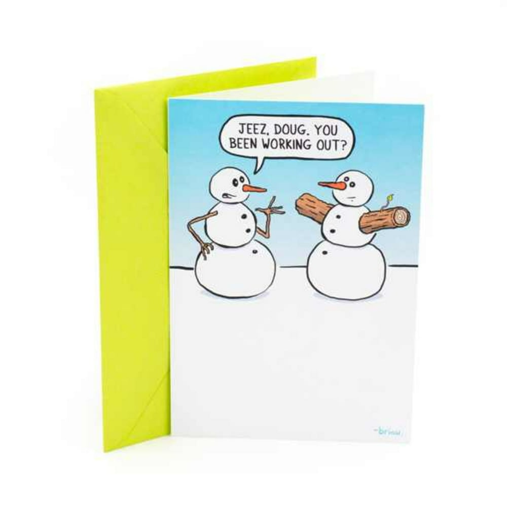 Hallmark Shoebox Funny Christmas Card (Buff Snowman)
