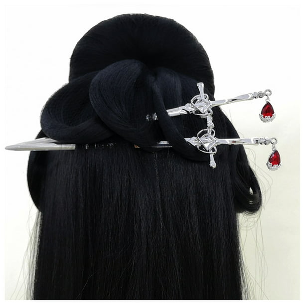 Chinese Style Hair Pin Sword Hair Sticks Vintage Tassel Hair Chopsticks 10  Styles for Women Hair Accessories Silver Water Drop 