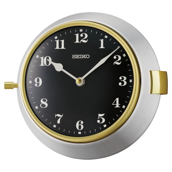 Seiko Nao Porthole Wall Clock, Metal, Quartz, Analog, QXA761SLH