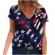 thumbnail image 1 of Camiseta informal de moda para mujer con cuello en V y manga corta con estampado de estrellas Fridja  hjk4141, 1 of 5