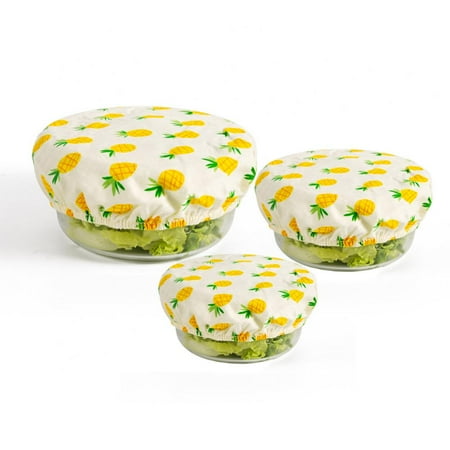 3pcs Reusable Bowl Covers Fresh-keeping Dust Cover Salad Bowl Washable Cover Kitchen Bowl Dish Lid