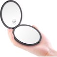 thumbnail image 2 of shiyou-Magnifying Compact Cosmetic Mirror,Mpowtech 1x/10x Magnification Travel Makeup Mirror - Pocket Mirror for Handbag Purse - Handheld 2-Sided Portable Mirror,Compact Mirror for Gift(1x/10X-Black-, 2 of 4