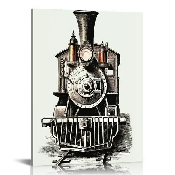 JRXY Vintage Steam Train Locomotive Transport Railroad Railway Trip Wall Art Prints Artwork Decor for Transportation Themed , Bathroom Bedroom Living Room Home Decorations,