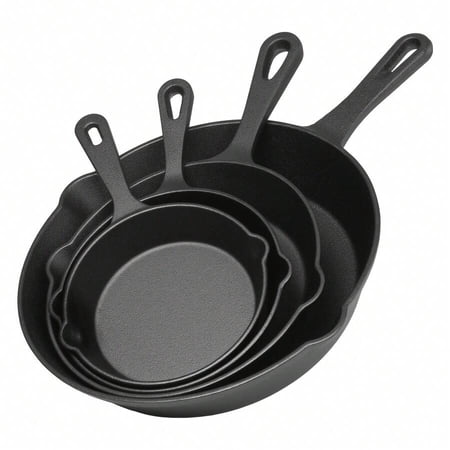 Pre-Seasoned Cast Iron Skillet Set, Multi-Size Heavy Duty Frying Pans for Cooking, Searing, Baking & Everyday Kitchen Use