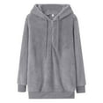 thumbnail image 3 of BAODANN Women's Athleisure Warm Sports Comfort Hooded Lined With Pockets Long Sweater Dress Winter Lightweight Zip Hoodie Sweatshirts Baggy Womens Wide Neck Hoodie, 3 of 3
