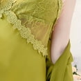 thumbnail image 3 of Camisón de satén con ribete de encaje para mujer, camisón de novia con abertura lateral, 3 of 5