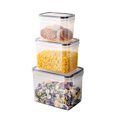 thumbnail image 4 of Vacemry under $5 Kitchen Storage Container, 6-Piece Plastic Pantry Organizer Set, Airtight Food Storage Bins for Grains Flour Snacks, Clear Stackable Canisters with Easy Lock Lids, 4 of 9