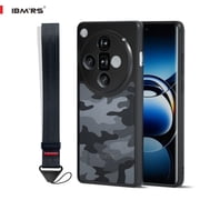 IBMRS Para oppo find x7 ultra case , Translúcido Matte Back Slim Shockproof Phone Cover (Camo Black)
