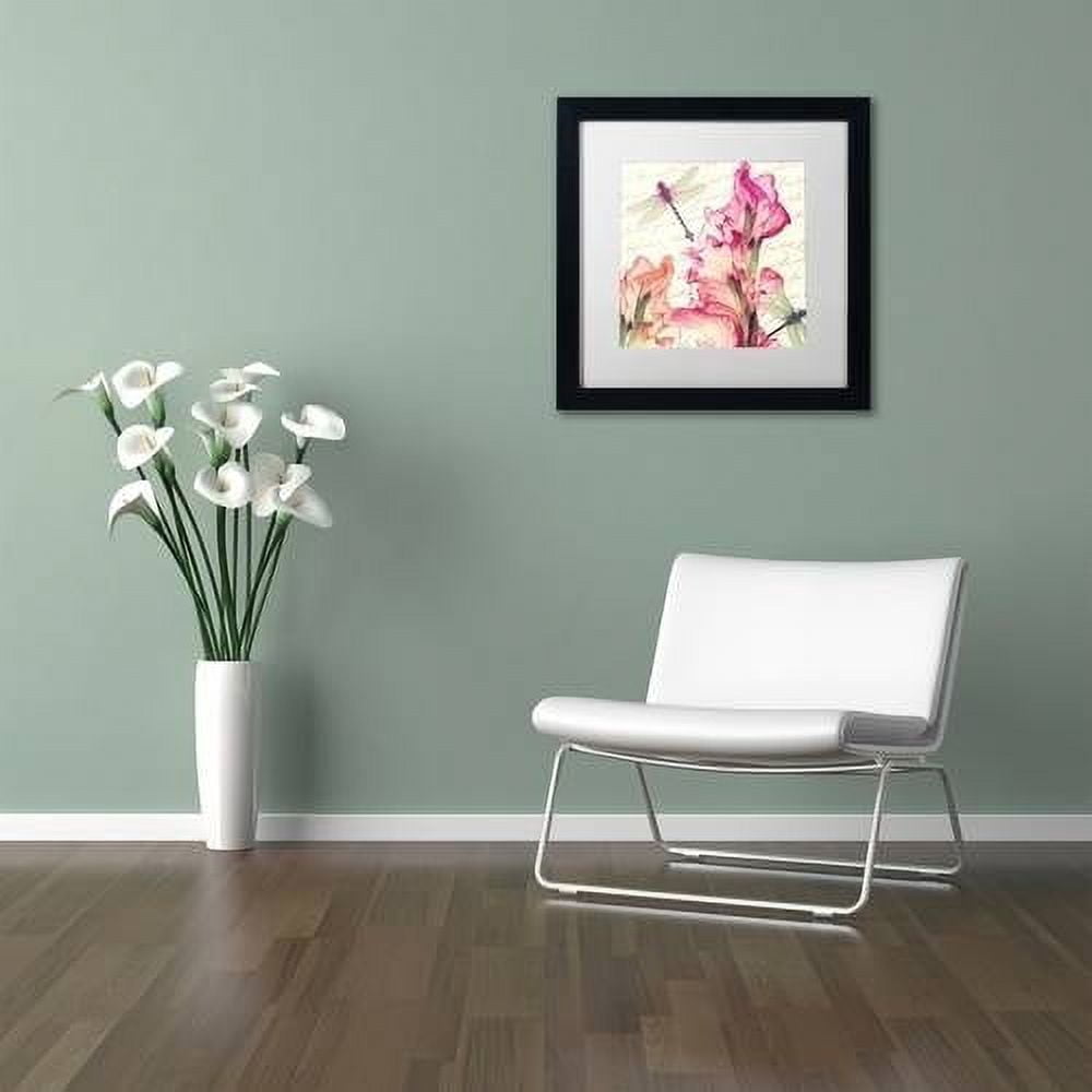 Trademark Fine Art "Dragonfly Morning I" Canvas Art by Color Bakery White Matte, Black Frame