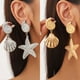 thumbnail image 5 of Pendientes de estrella de mar tendencia de moda exagerada Elementos de estrella de mar pendientes de mujer simples, 5 of 6