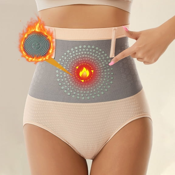 LEKWK Shapewear for Women Tummy Control High Waisted Panties Seamless Body Shaper Briefs Breathable Compression Panties Smooth Waist Trainer Underwear Daily Wear Beige XXL