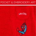 thumbnail image 4 of Marvel Avengers Spider-Man Cozy Sherpa Zip Up Cosplay Coverall Newborn to Infant, 4 of 5