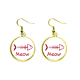 thumbnail image 1 of Hueso de pescado Miau animal Ear Dangle Golden Drop Earring Jewelry Mujer Unbranded M, 1 of 3
