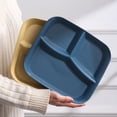 thumbnail image 6 of Xinyolin Rectangle Dinner Plate 3 Compartments Food Grade PP Dishwasher Safe Adults Kids Breakfast Snack Vegetable Meal Food Serving Dish Kitchen Supplies, 6 of 7