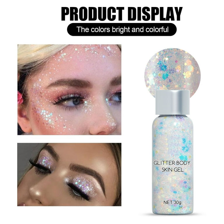 Body Glitter Gel Face Lip Sequin Eye Shadow Stage Festival Makeup Hair  Glitter Powder Decoration Party Fish Scales Highlighter