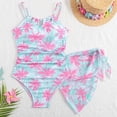 thumbnail image 5 of Tisuna Toddler Swimwear For Girls Floral Prints Sleeveless Romper Swimsuit And Skirt Two Piece Bikini Set Casual Stretchy Little Children'S Seaside Beach Bathing Suit Light Blue Size 10-11 Years, 5 of 8
