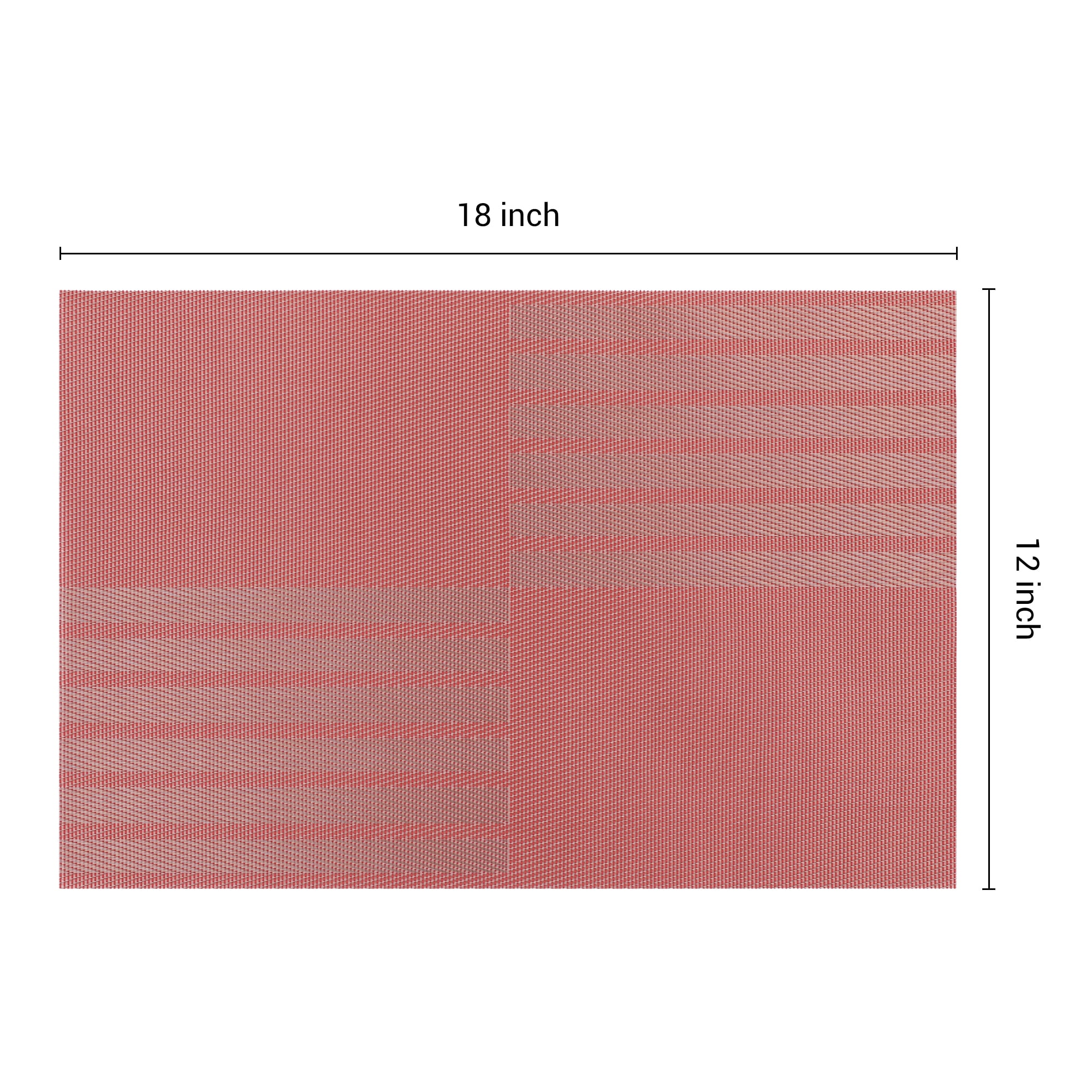 Unique Bargains Set of 6 Placemats for Kitchen Dining Table Decor Red 18x12in
