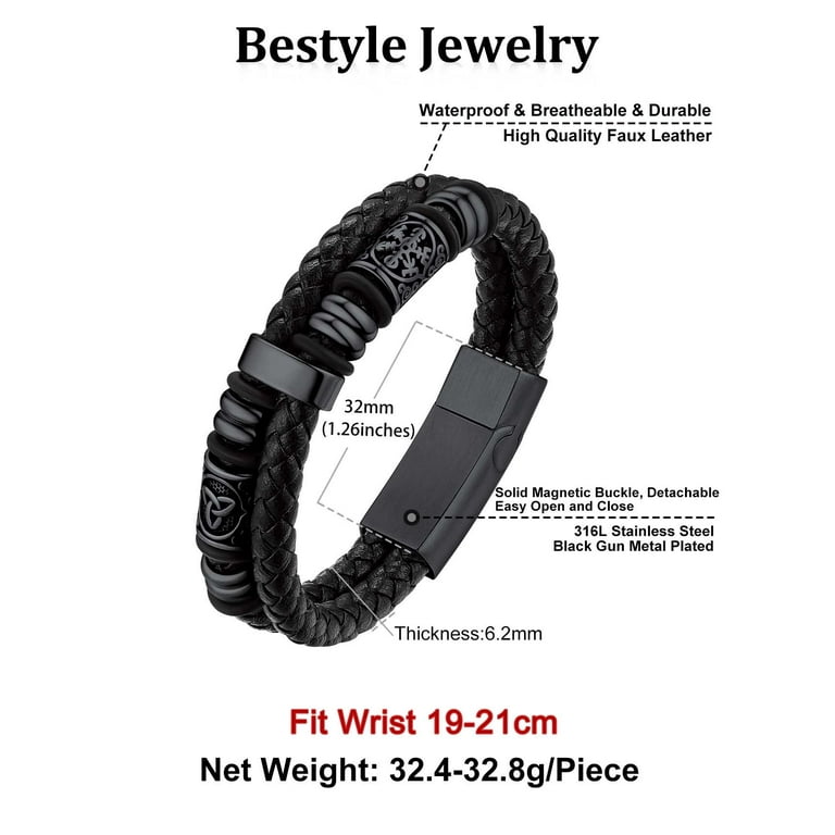 ★SENTIMENTS★ NO.399 [BLACK] BRACELET Amazon.com: JAZTAKU Black Gothic Punk Skull Star Leather